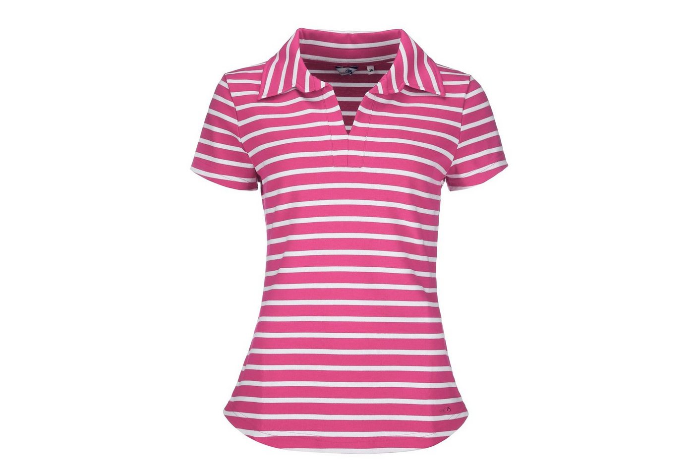 modAS T-Shirt 26602 Damen Kurzarm-Shirt gestreift mit Polokragen - Sommershirt Streifen von modAS
