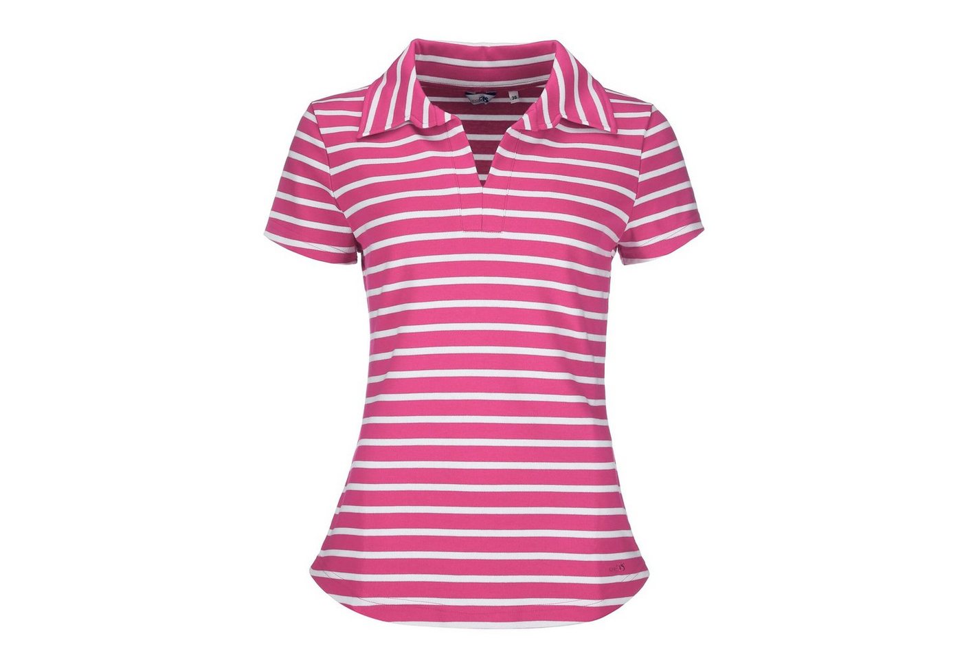 modAS T-Shirt Damen Kurzarm-Shirt gestreift mit Polokragen - Sommershirt Streifen von modAS