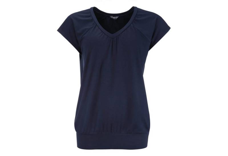 modAS T-Shirt Damen Kurzarmshirt Basic mit V-Ausschnitt und breitem Saum am Bündchen von modAS