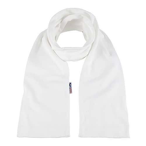 modAS Unisex Bretonischer Schal mit Streifen und uni verschieden Farben - Herrenschal Damenschal Kinderschal 13x120 cm in Weiß von modAS