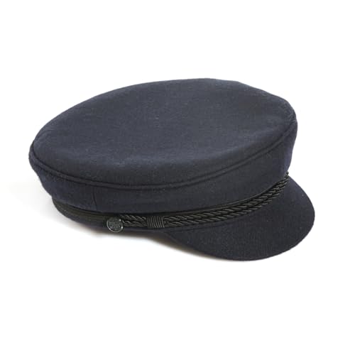 modAS Unisex Elbsegler im traditionellen Design - Klassische Kapitänsmütze Schirmmütze in Marine Größe 57 von modAS