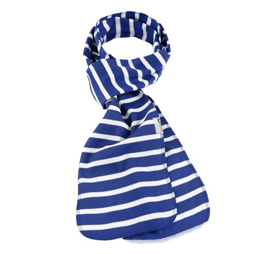 modAS Unisex Schal Bretonischer Kettelrandschal - Herrenschal Damenschal aus Baumwolle Größe 18 x 160 cm in Royal-Weiß von modAS