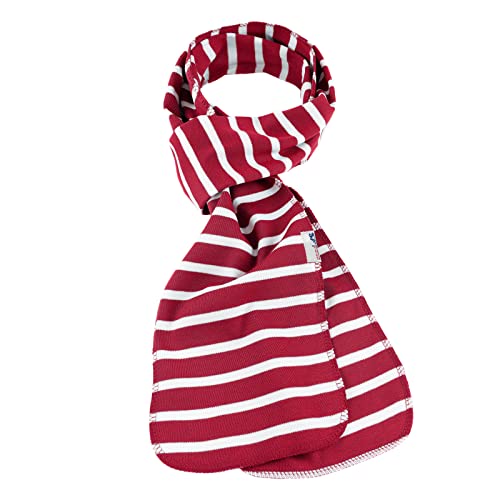 modAS Unisex Schal Bretonischer Kettelrandschal - Herrenschal Damenschal aus Baumwolle Größe 25 x 200 cm in Rot-Weiß von modAS