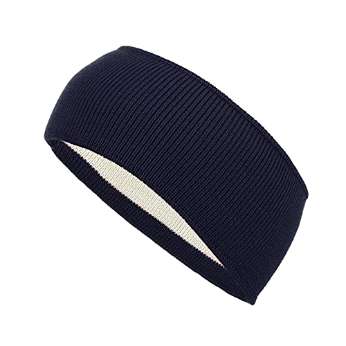 modAS Unisex Stirnband Winter Headband - Kopfband für Damen und Herren Ohrenwärmer aus Wolle in Blau von modAS