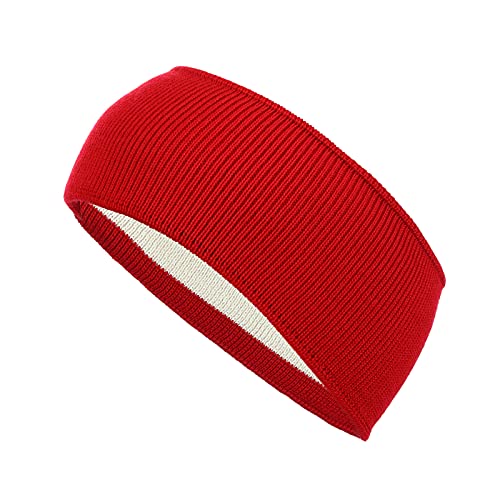 modAS Unisex Stirnband Winter Headband - Kopfband für Damen und Herren Ohrenwärmer aus Wolle in Rot von modAS