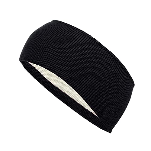 modAS Unisex Stirnband Winter Headband - Kopfband für Damen und Herren Ohrenwärmer aus Wolle in Schwarz von modAS