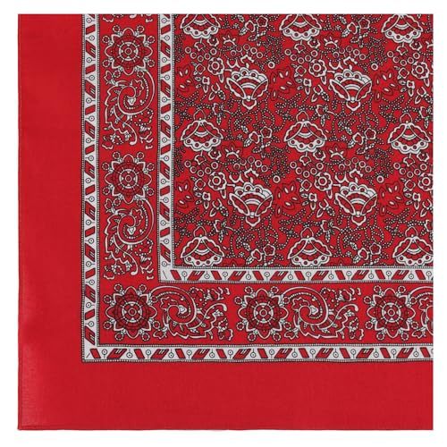 modAS Unisex Vierecktuch ca. 70 x 70 cm bedruckt oder uni - Tuch als modisches Accessoires in Rot Paisley von modAS