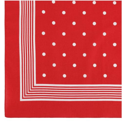 modAS Unisex Vierecktuch ca. 70 x 70 cm bedruckt oder uni - Tuch als modisches Accessoires in Rot mit Punkte von modAS