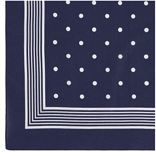 modAS Vierecktuch Bandana Kopftuch ca. 54x54 cm- Tuch in verschiedenen Designs und Farben aus Baumwolle in Blau mit Punkten von modAS