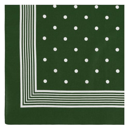 modAS Vierecktuch Bandana Kopftuch ca. 54x54 cm- Tuch in verschiedenen Designs und Farben aus Baumwolle in Grün mit Punkten von modAS