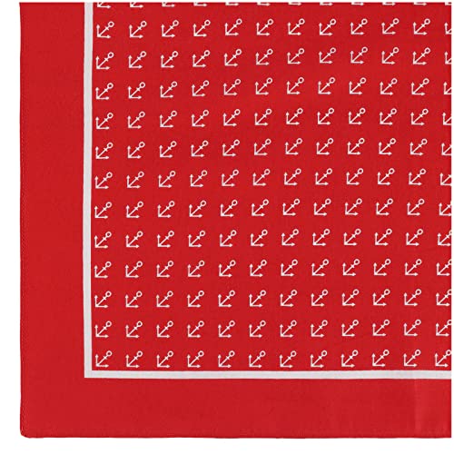 modAS Vierecktuch Bandana Kopftuch ca. 54x54 cm- Tuch in verschiedenen Designs und Farben aus Baumwolle in Rot mit Anker von modAS