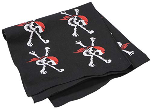 modAS Vierecktuch Bandana Kopftuch ca. 54x54 cm- Tuch in verschiedenen Designs und Farben aus Baumwolle mit Pirat Totenkopf-Design von modAS