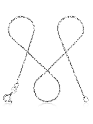 modabilé Ankerkette Damen Halskette 925 Sterling Silber (80cm 1,55mm breit) Silberkette ohne Anhänger Silberne Kette für Frauen Kurz Silberketten von modabilé