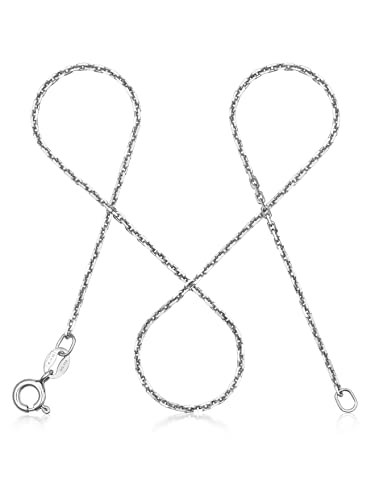 modabilé Ankerkette Damen Halskette 925 Sterling Silber (45cm 1,55mm breit) Silberkette ohne Anhänger Silberne Kette für Frauen Kurz Silberketten von modabilé
