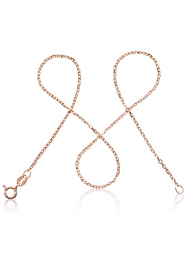 modabilé Ankerkette Damen Halskette Rosegold Vergoldet 925 Sterling Silber (35cm 1,55mm breit) Rosegoldene Kette ohne Anhänger Kurz Ketten für Frauen von modabilé