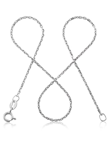 modabilé Ankerkette Rund Damen Halskette 925er Sterling Silber (40cm I 1,3mm breit) Silberkette 925 ohne Anhänger Silberne Kette Frauen Silberketten von modabilé