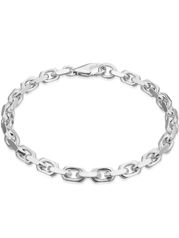 modabilé Armband Armband Ankerkette diamantiert 5mm 925 Silber, Herren Armkette Ankerkette diamantiert 21cm 925 Silber von modabilé