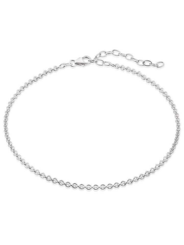 modabilé Fußkette Fußkettchen Ankerkette Rund, 23cm - 28cm, 2,4mm breit, Sterling Silber 925, Frauen, Made in Germany von modabilé