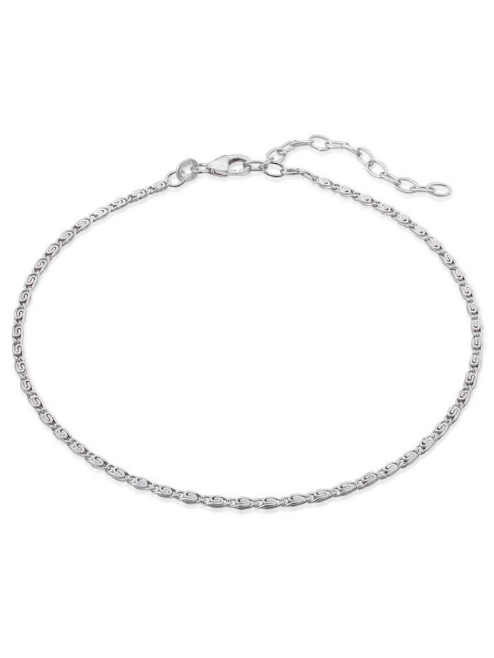 modabilé Fußkette Fußkettchen S-Panzerkette, 23cm - 28cm, 2,1mm breit, Frauen, Sterling Silber 925, Made in Germany von modabilé