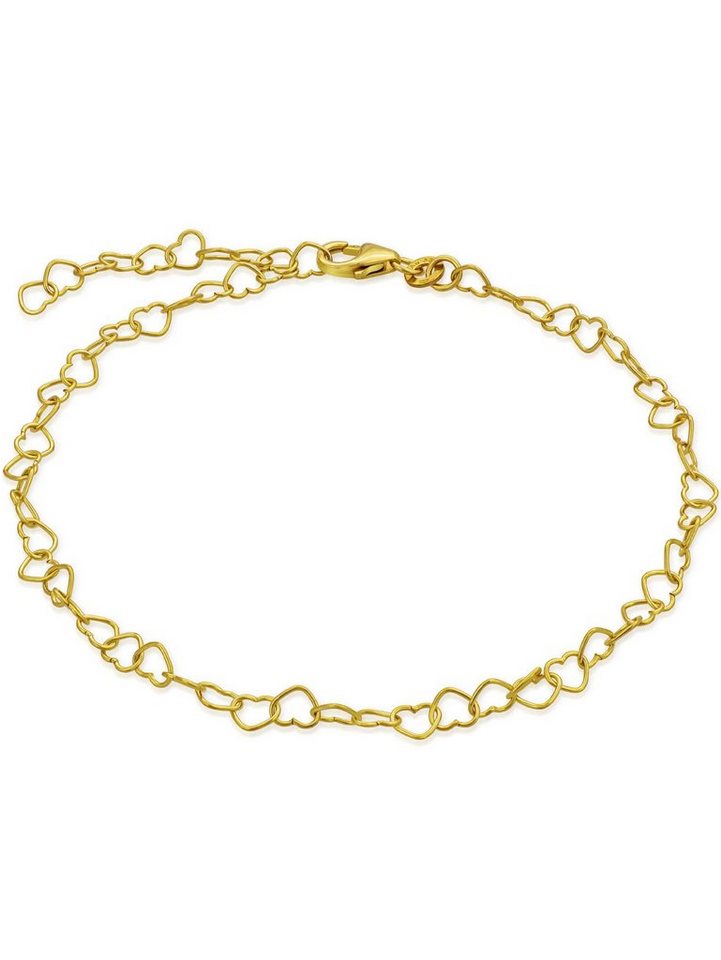 modabilé Fußkette Fußkette Herz 3,6mm 333 Gold, Damen 3,6mm, Damen Fußkettchen 25cm, Fußschmuck von modabilé