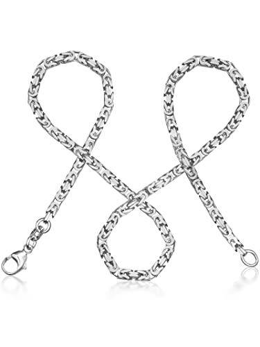 modabilé Königskette Herren Halskette 925 Sterling Silber (80cm 2,8mm breit) Silberkette ohne Anhänger Kurz Ketten Männer, Damen, Silberne Kette Mann von modabilé