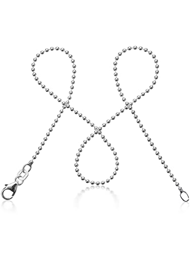 modabilé Kugelkette Damen Halskette 925er Sterling Silber (45cm I 1,5mm breit) Silberkette 925 ohne Anhänger Kugelketten Silberne Kette für Frauen von modabilé