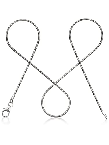 modabilé Schlangenkette Damen Halskette 925er Sterling Silber (30cm 1,2mm breit) Silberkette 925 ohne Anhänger Silberne Kette für Frauen Ketten Kurz von modabilé