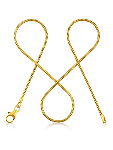 modabilé Schlangenkette Damen Halskette Vergoldet 925er Sterling Silber (35cm 1,2mm breit) Goldkette ohne Anhänger Goldene Kette 925 Frauen Vergoldete von modabilé