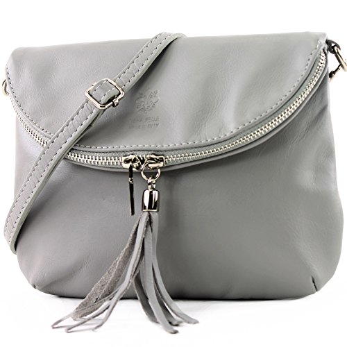 modamoda de - T07SI - ital. Umhängetasche Klein aus Nappaleder, Farbe:Grau modamoda de - T07SI - ital. Umhängetasche Klein aus Nappaleder, Farbe:Grau von modamoda de