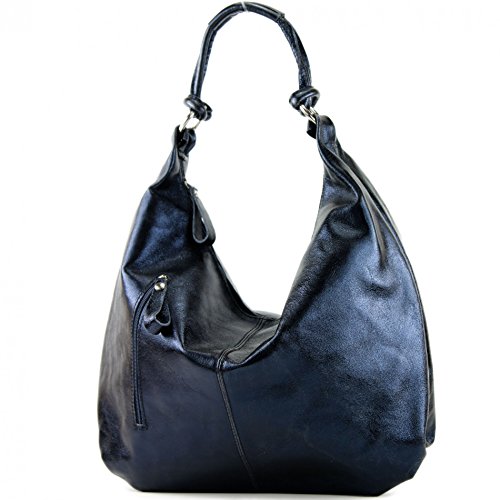 modamoda de - T158 - ital Schultertasche aus Wildleder Leder, Farbe:Dunkelblau-Metallic modamoda de - T158 - ital Schultertasche aus Wildleder Leder, Farbe:Dunkelblau-Metallic von modamoda de