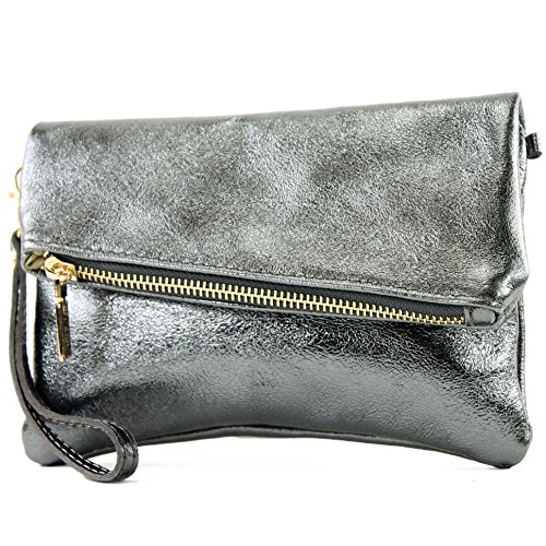 modamoda de - T95 - ital Handgelenktasche aus Nappaleder Mini, Farbe:Anthrazit-Metallic modamoda de - T95 - ital Handgelenktasche aus Nappaleder Mini, Farbe:Anthrazit-Metallic von modamoda de