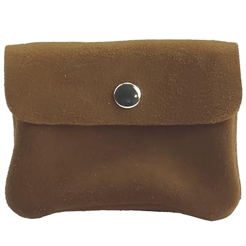 Modamoda de P09 WL Damen Geldbörse aus Wildleder 12,5x2x8,5 cm Handmade in Italy, Farbe:Dunkelcamel von modamoda de