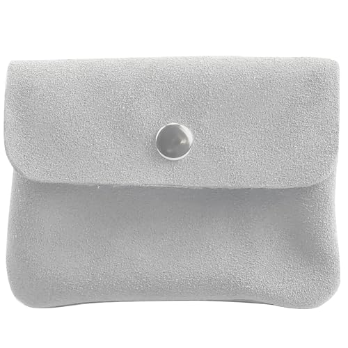 Modamoda de P09 WL Damen Geldbörse aus Wildleder 12,5x2x8,5 cm Handmade in Italy, Farbe:Grau von modamoda de