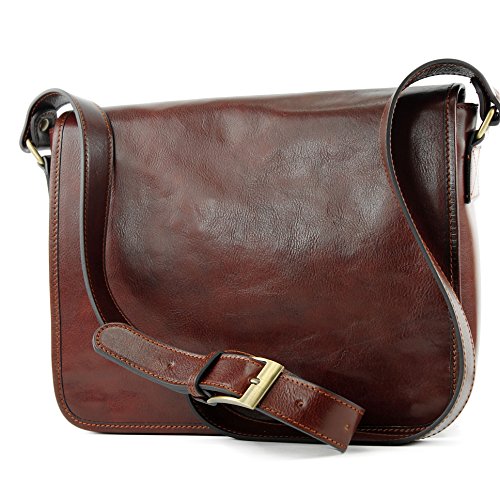 modamoda de A001 3 Größen Herren Unisex Leder Umhängetasche Messenger Bag handmade in Italy, Farbe:A001 Medium Braun modamoda de A001 3 Größen Herren Unisex Leder Umhängetasche Messenger Bag handmade in Italy, Farbe:A001 Medium Braun von modamoda de