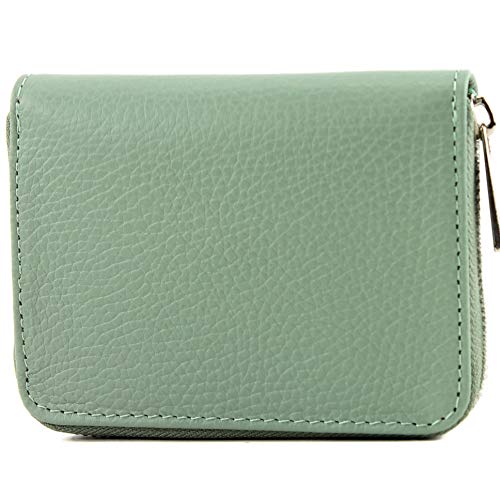 modamoda de - P04 - ital. Damen Portemonnaie Echtleder kurz, Farbe:Graugrün modamoda de - P04 - ital. Damen Portemonnaie Echtleder kurz, Farbe:Graugrün von modamoda de