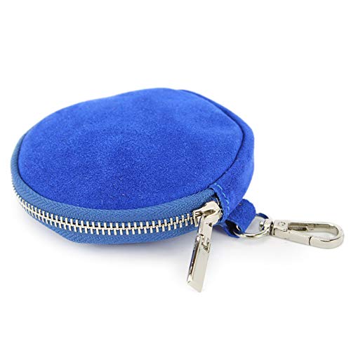 modamoda de P10 / P08 Damen Leder Rauleder Geldbörse Münzgeldbörse Taschenanhänger ø 11,5 cm handmade in Italy, Farbe:Royalblau modamoda de P10 / P08 Damen Leder Rauleder Geldbörse Münzgeldbörse Taschenanhänger ø 11,5 cm handmade in Italy, Farbe:Royalblau von modamoda de