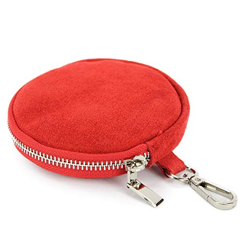 modamoda de - P08 - ital. Geldbörse Mundschutztasche aus Wildleder Fell, Farbe:Kirschrot von modamoda de