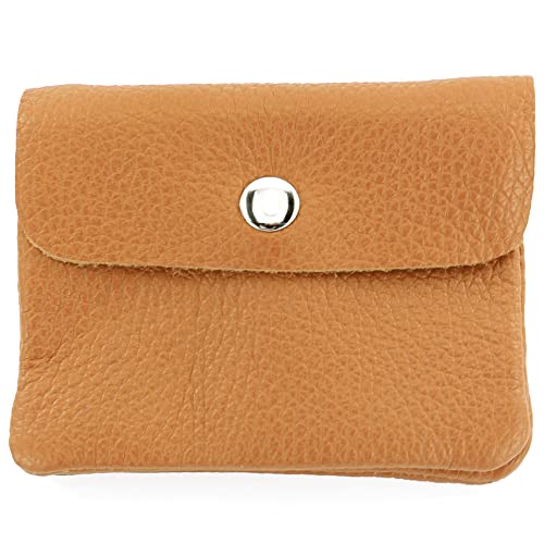 modamoda de P09 Damen Münzgeldbörse Geldbörse Portemonnaie Klein Leder Made in Italy P09, Farbe:Camel von modamoda de