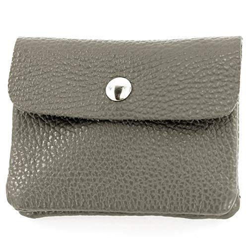 modamoda de P09 Damen Münzgeldbörse Geldbörse Portemonnaie Klein Leder Made in Italy P09, Farbe:Graphitgrau von modamoda de
