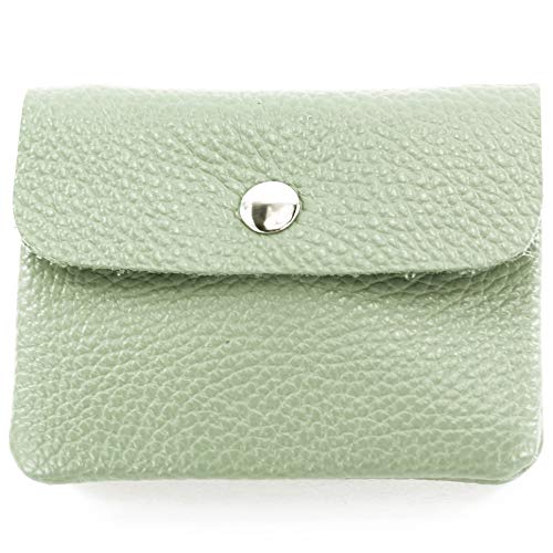 modamoda de P09 Damen Münzgeldbörse Geldbörse Portemonnaie Klein Leder Made in Italy P09, Farbe:Graugrün modamoda de P09 Damen Münzgeldbörse Geldbörse Portemonnaie Klein Leder Made in Italy P09, Farbe:Graugrün von modamoda de
