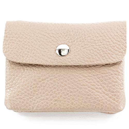 modamoda de P09 Damen Münzgeldbörse Geldbörse Portemonnaie Klein Leder Made in Italy P09, Farbe:Rosabeige modamoda de P09 Damen Münzgeldbörse Geldbörse Portemonnaie Klein Leder Made in Italy P09, Farbe:Rosabeige von modamoda de