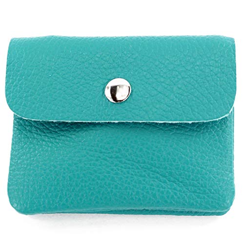 modamoda de P09 Damen Münzgeldbörse Geldbörse Portemonnaie Klein Leder Made in Italy P09, Farbe:Türkisblau modamoda de P09 Damen Münzgeldbörse Geldbörse Portemonnaie Klein Leder Made in Italy P09, Farbe:Türkisblau von modamoda de