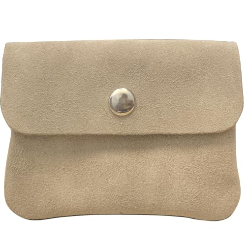 modamoda de P09 WL Damen Geldbörse aus Wildleder 12,5x2x8,5 cm Handmade in Italy, Farbe:Cremebeige von modamoda de