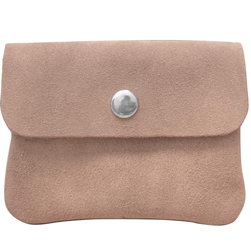 modamoda de P09 WL Damen Geldbörse aus Wildleder 12,5x2x8,5 cm Handmade in Italy, Farbe:Rosabeige von modamoda de