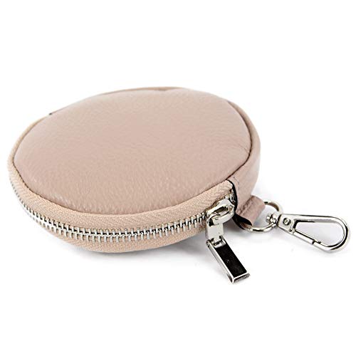 modamoda de P10 / P08 Damen Leder Rauleder Geldbörse Münzgeldbörse Taschenanhänger ø 11,5 cm handmade in Italy, Farbe:Rosabeige modamoda de P10 / P08 Damen Leder Rauleder Geldbörse Münzgeldbörse Taschenanhänger ø 11,5 cm handmade in Italy, Farbe:Rosabeige von modamoda de