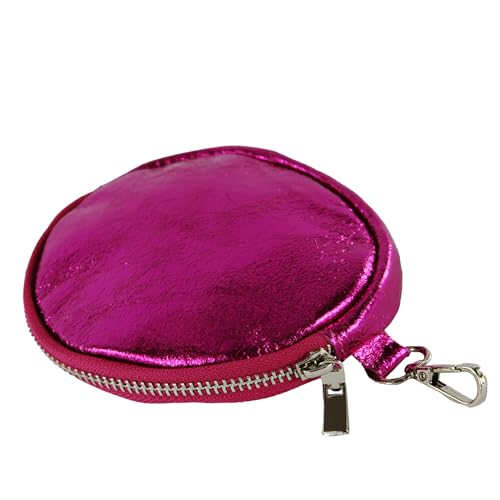 modamoda de - P10 - ital. Leder Geldbörse Mundschutztasche, Farbe:Pink-Metallic von modamoda de