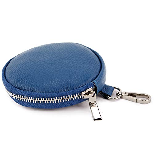 modamoda de P10 / P08 Damen Leder Rauleder Geldbörse Münzgeldbörse Taschenanhänger ø 11,5 cm handmade in Italy, Farbe:Signalblau modamoda de P10 / P08 Damen Leder Rauleder Geldbörse Münzgeldbörse Taschenanhänger ø 11,5 cm handmade in Italy, Farbe:Signalblau von modamoda de