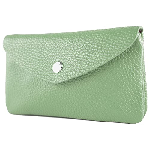 modamoda de P11 Damen Leder Geldbörse Portemonnaie Medium Handmade in Italy, Farbe:Graugrün von modamoda de