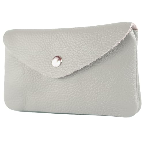 modamoda de P11 Damen Leder Geldbörse Portemonnaie Medium Handmade in Italy, Farbe:Hellgrau von modamoda de