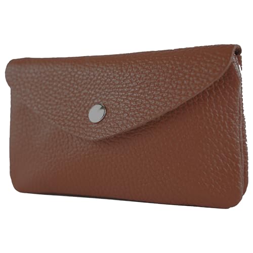 modamoda de P11 Damen Leder Geldbörse Portemonnaie Medium Handmade in Italy, Farbe:Schokobraun von modamoda de